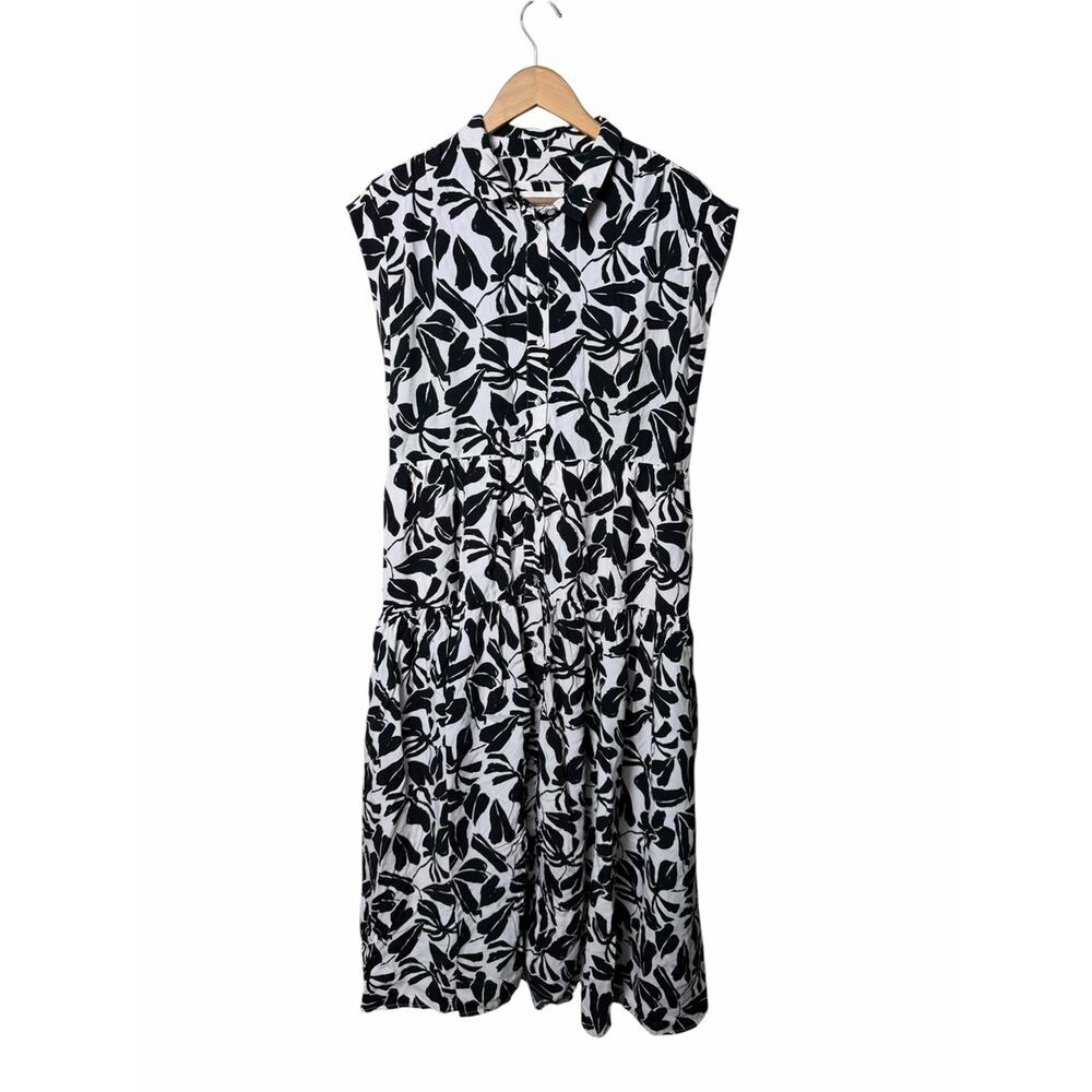 By Anthropologie Tiered Shirt Dress Size Medium - Picture 5 of 10